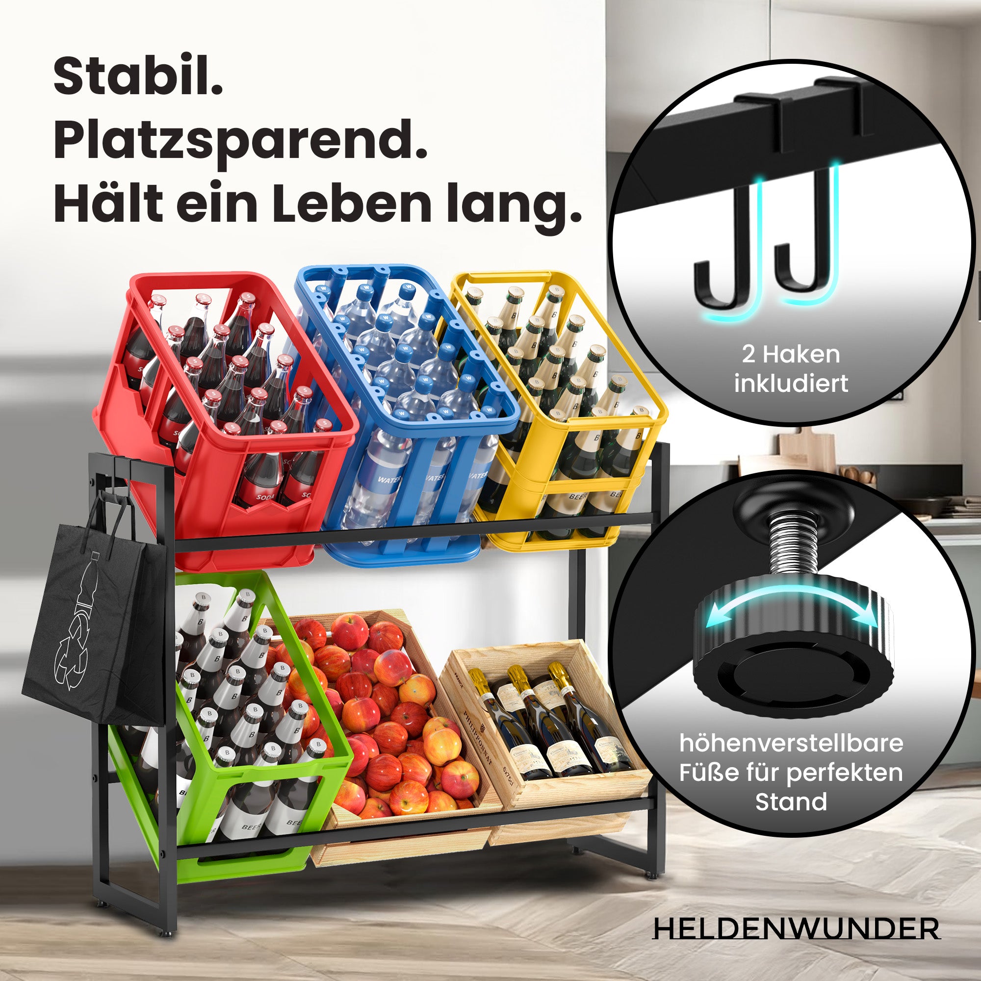 Heldenwunder Bottle Crate Rack