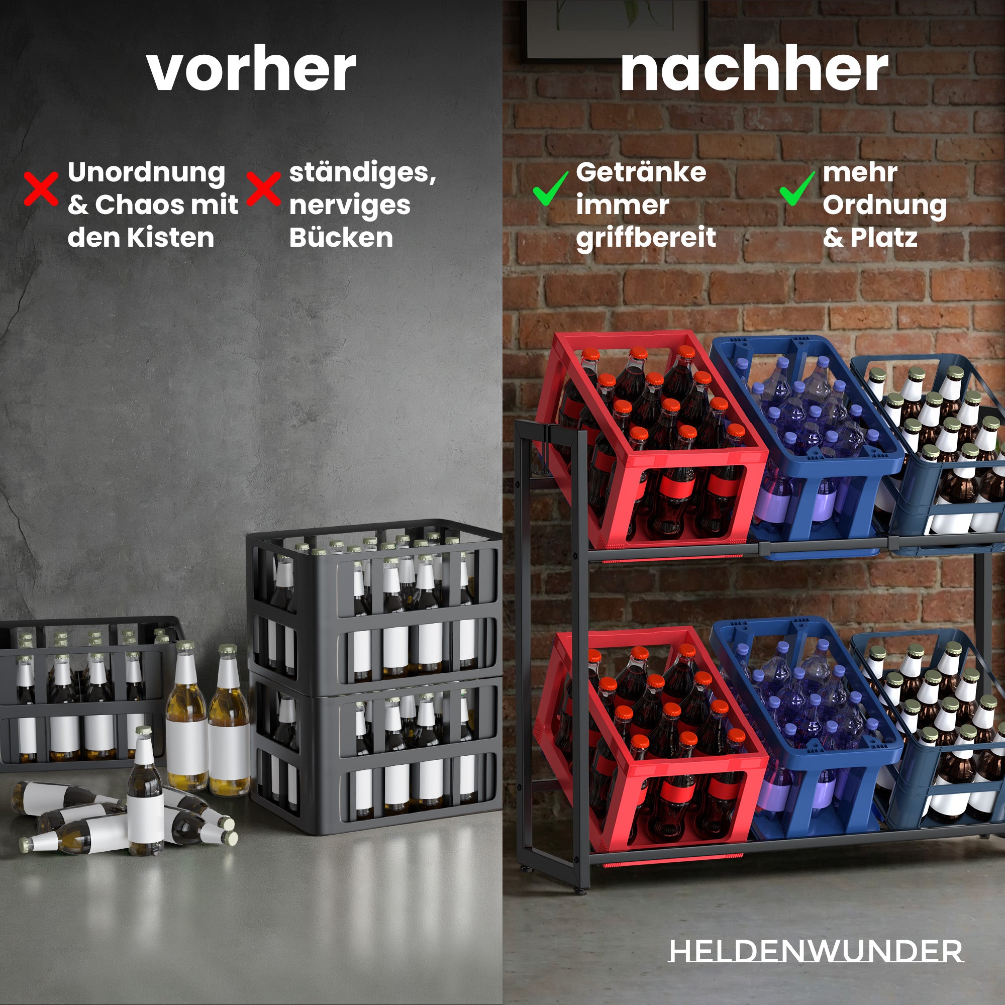Heldenwunder Bottle Crate Rack