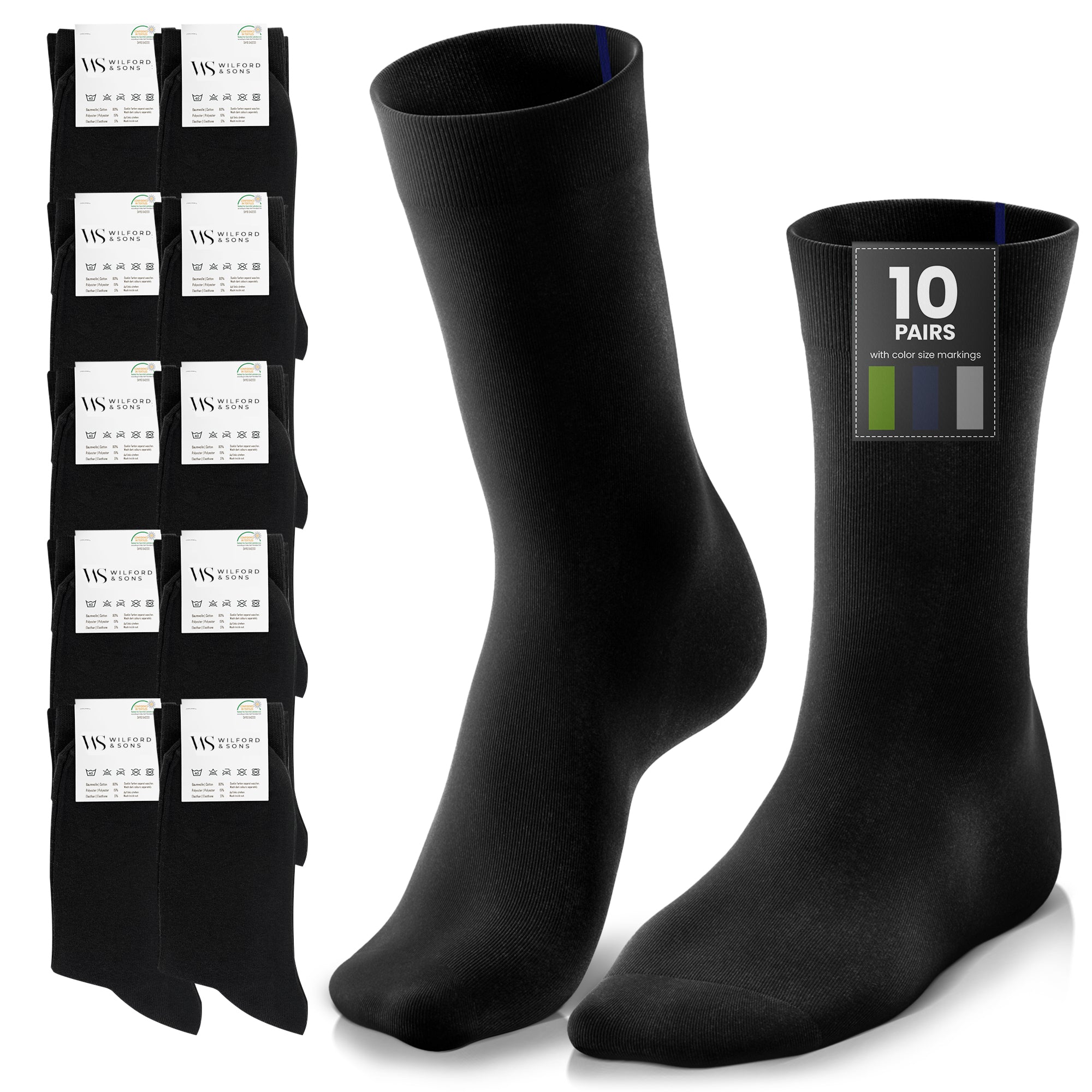 Business Socks Black | 10 pairs