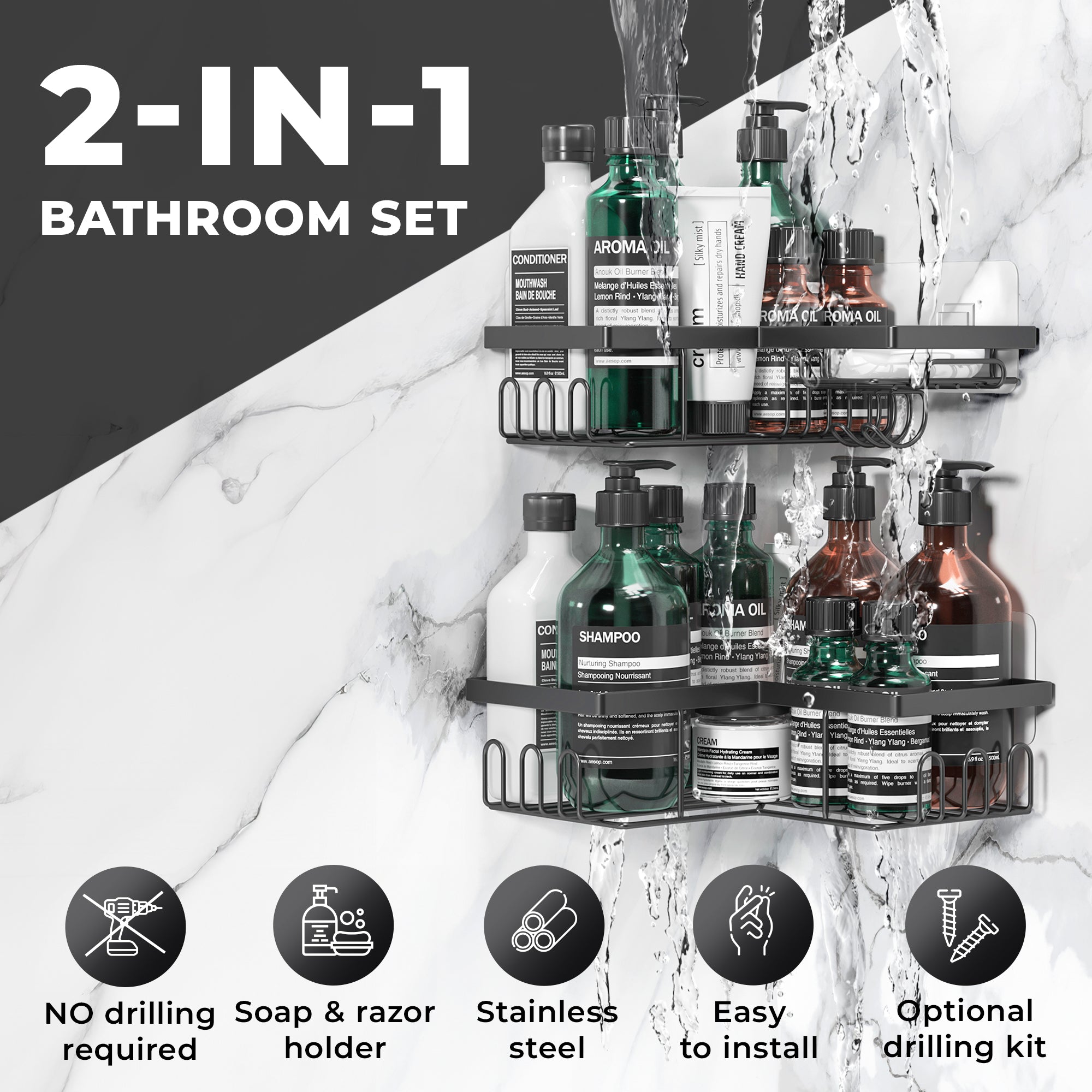 Duschregal 2er Set Eck