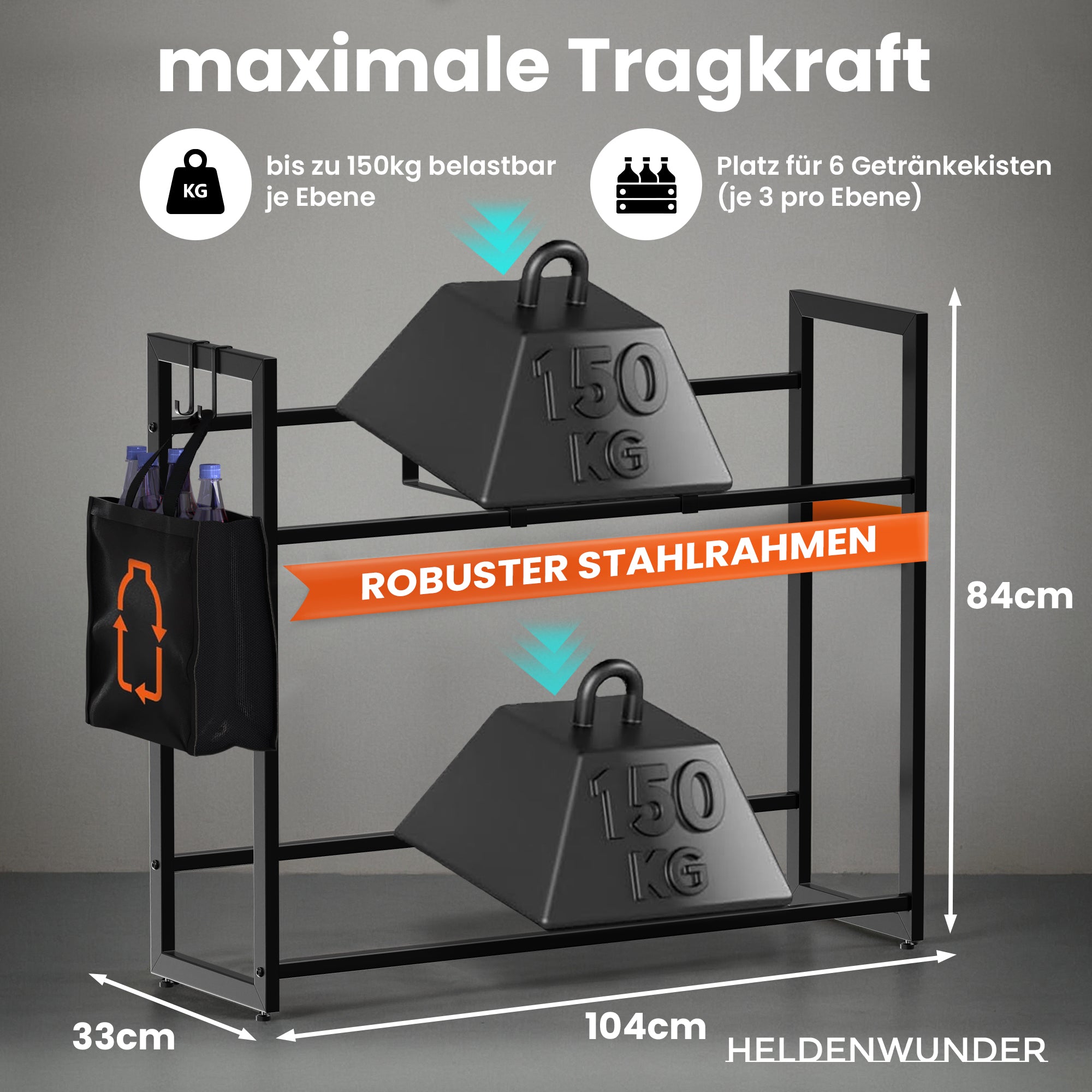 Heldenwunder Bottle Crate Rack
