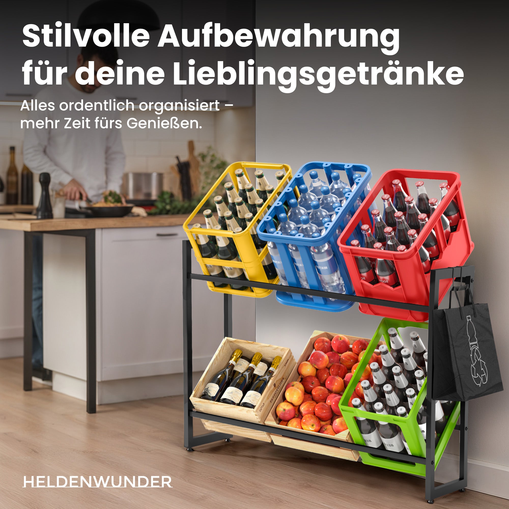 Heldenwunder Bottle Crate Rack