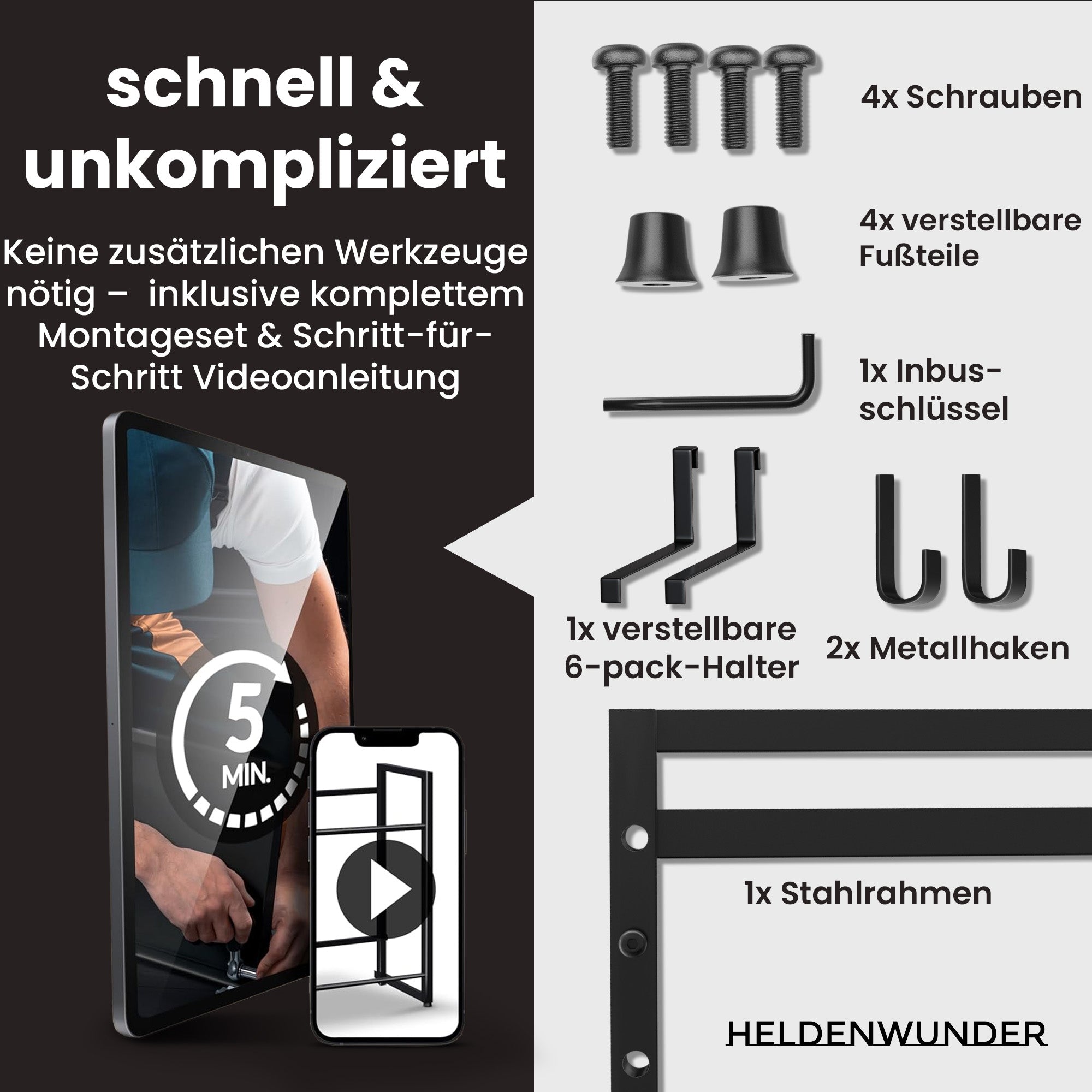 Heldenwunder Bottle Crate Rack