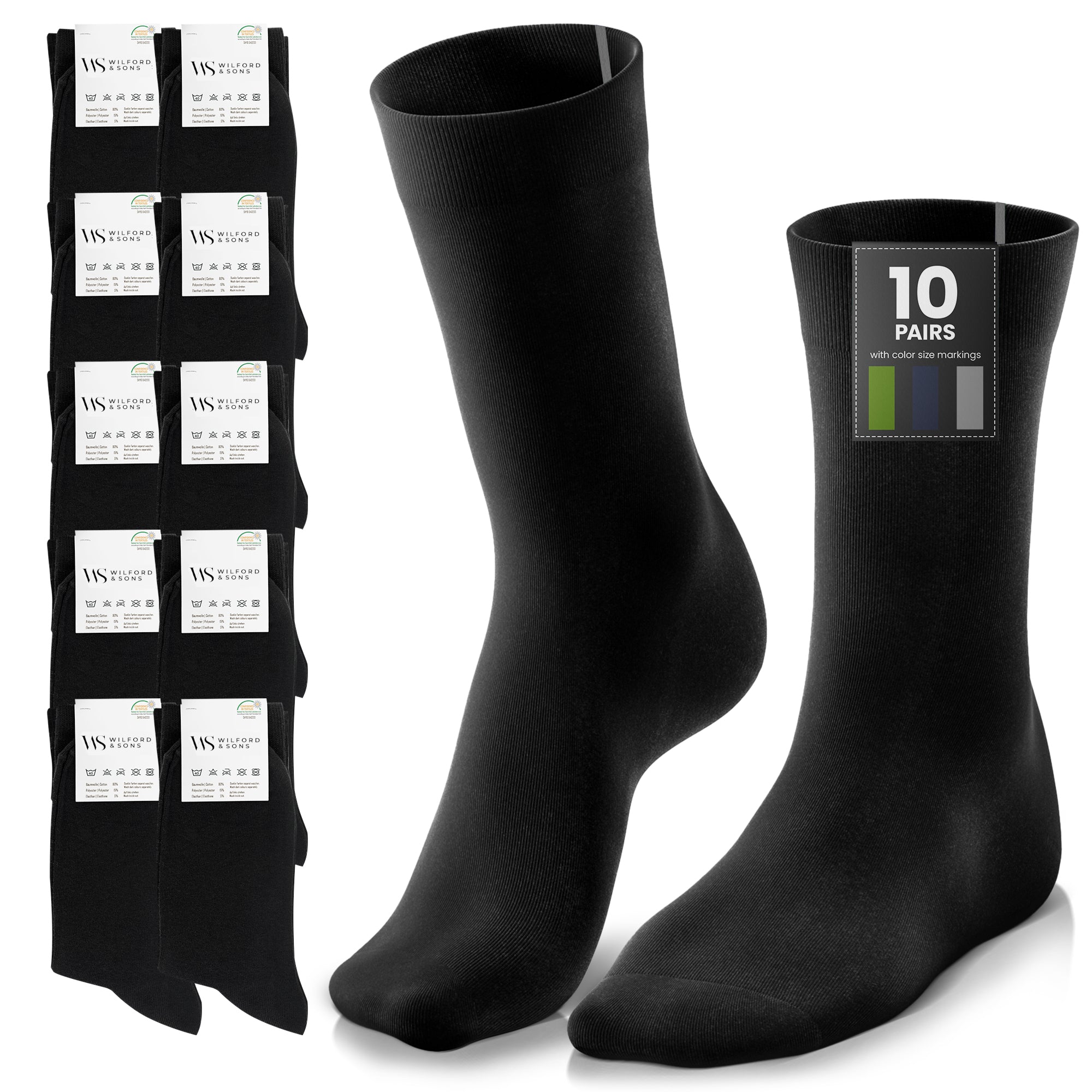 Socken Schwarz | 10 Paar